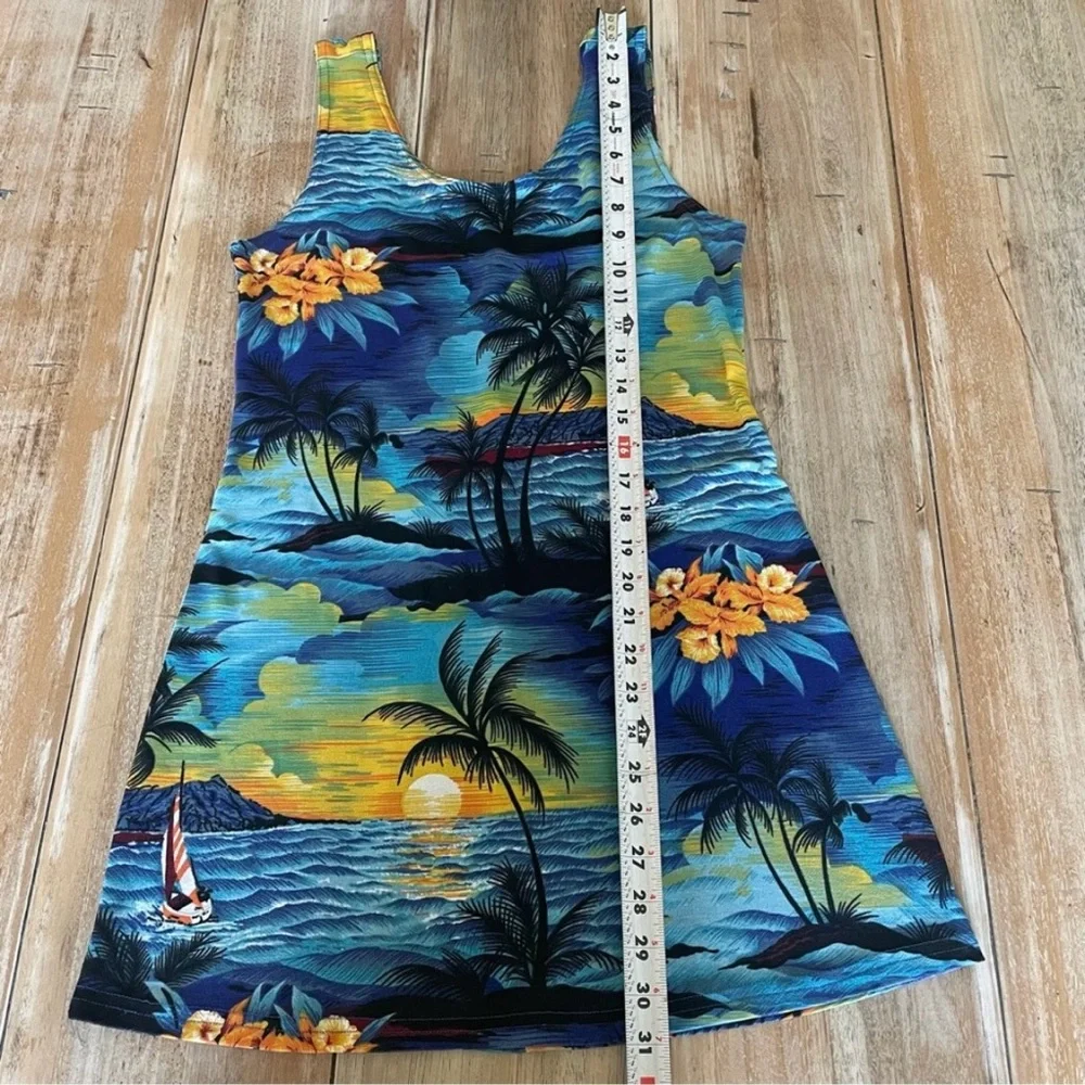 Tropical Blue Swim Cover Up Dress Xl